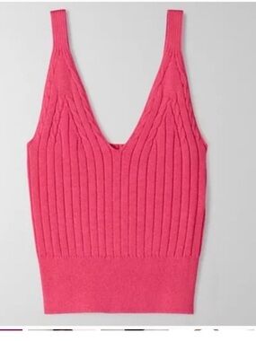 Wilfred Aritzia Suzette Knit V-Neck Tank Top - Pink